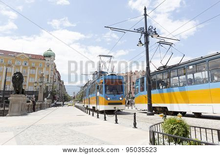 Trams In Sofia, Bulgaria