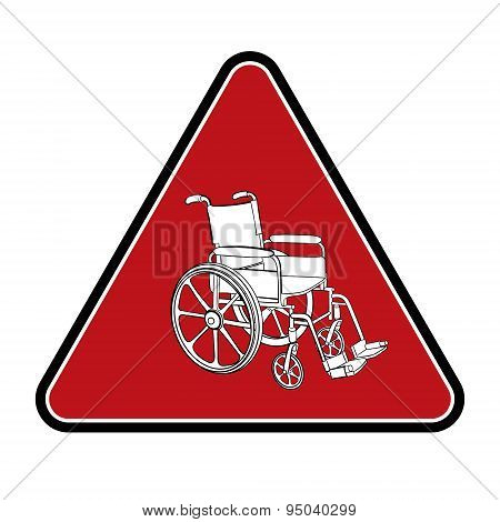 Wheelchair. Vector Hand Drawn Illustration