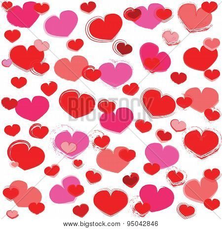 Vector hearts background