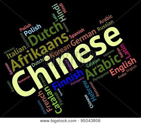 Chinese Language Indicates Speech Wordcloud And Word