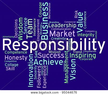 Responsibility Words Means Duty Responsibilities And Text