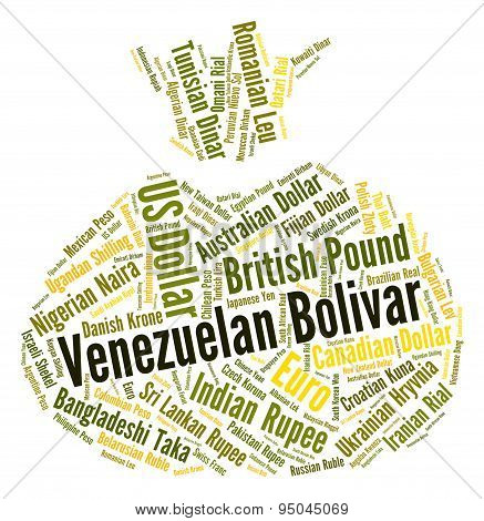 Venezuelan Bolivar Shows Worldwide Trading And Exchange