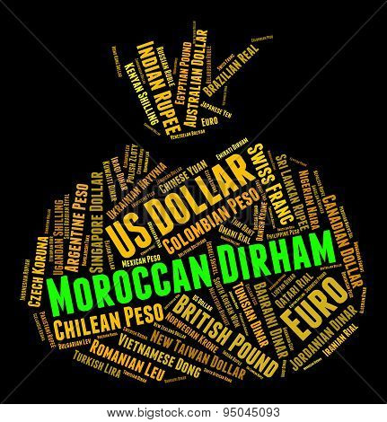 Moroccan Dirham Shows Morocco Dirhams And Currencies