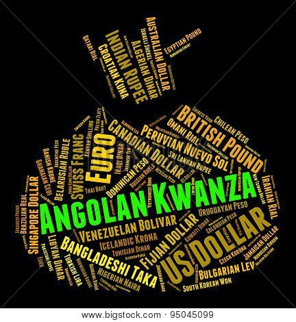 Angolan Kwanza Indicates Exchange Rate And Coin
