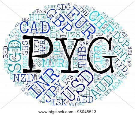 Pyg Currency Indicates Paraguay Guarani And Coinage