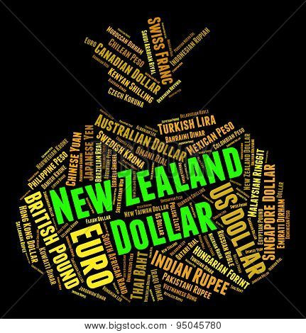 New Zealand Dollar Means Worldwide Trading And Currency