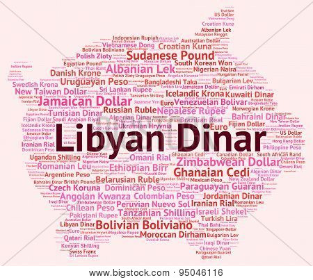 Libyan Dinar Shows Exchange Rate And Currency