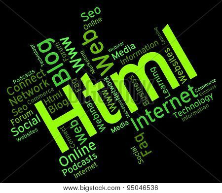 Html Word Represents World Wide Web And Words