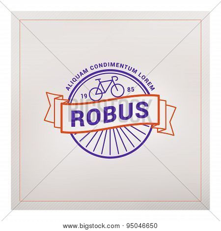 Line Art Badge Or Logo In Vintage Colors