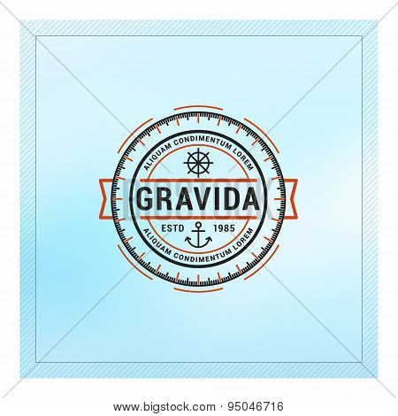 Line Art Badge Or Logo In Vintage Colors