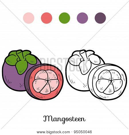 Coloring Book: Fruits And Vegetables (mangosteen)