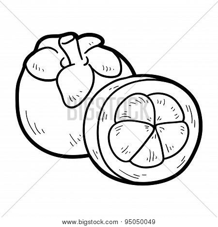 Coloring Book: Fruits And Vegetables (mangosteen)