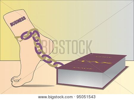 Leg in chain and tax code. Vector EPS 10