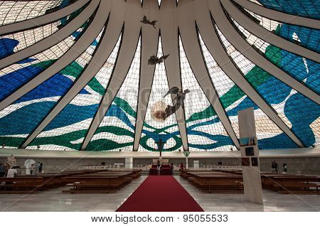 Interior of the Cathedral in Brasilia