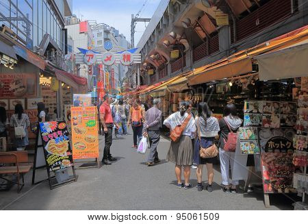 Ameyoko shopping arcade Tokyo Japan