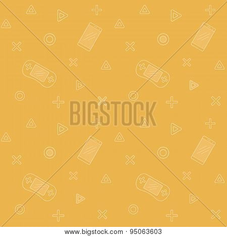 Mobile Phones And Yellow Game Pad Controllers.