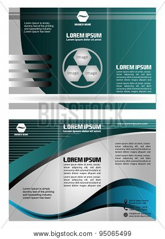 Abstract Wavy Tri-fold Brochure Template