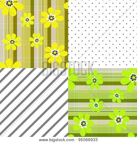 Patchwork Seamless Floral Pattern Ornament Background