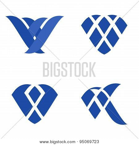 Abstract Flat Geometric Logo Template Set