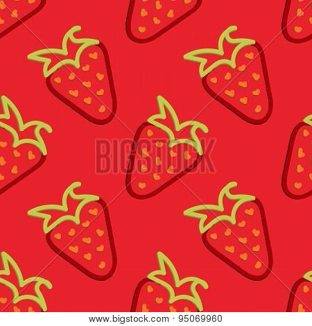 Strawberry Seamless Pattern Kid's Style Hand Drawn