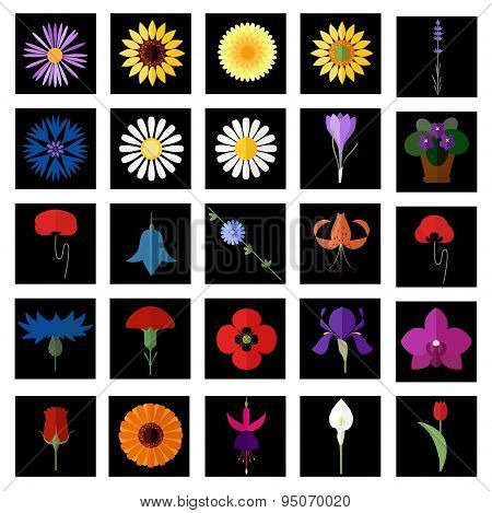 Flat Flower Icons