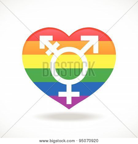Pride flags heart signs and sex sign vecter design