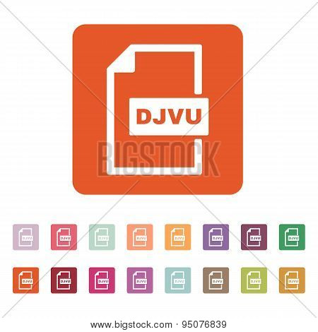 The Djvu Icon. File Format Symbol. Flat