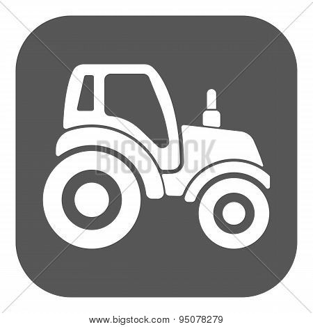 The Tractor Icon. Agrimotor Symbol. Flat