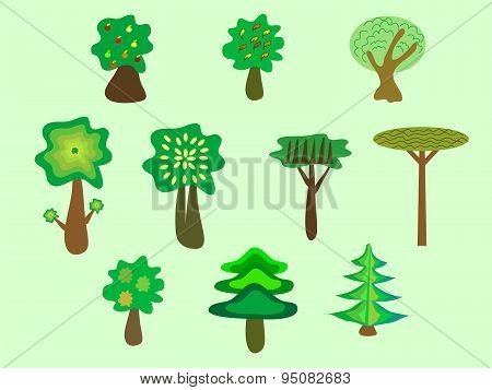 Trees ecology nature Park set