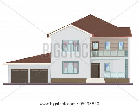 Vector picture of two floor house