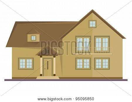 Vector picture of two floor house