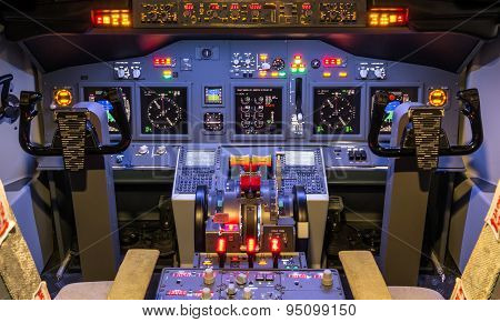 Cockpit Of An Homemade Flight Simulator - Aviation Industry Concept