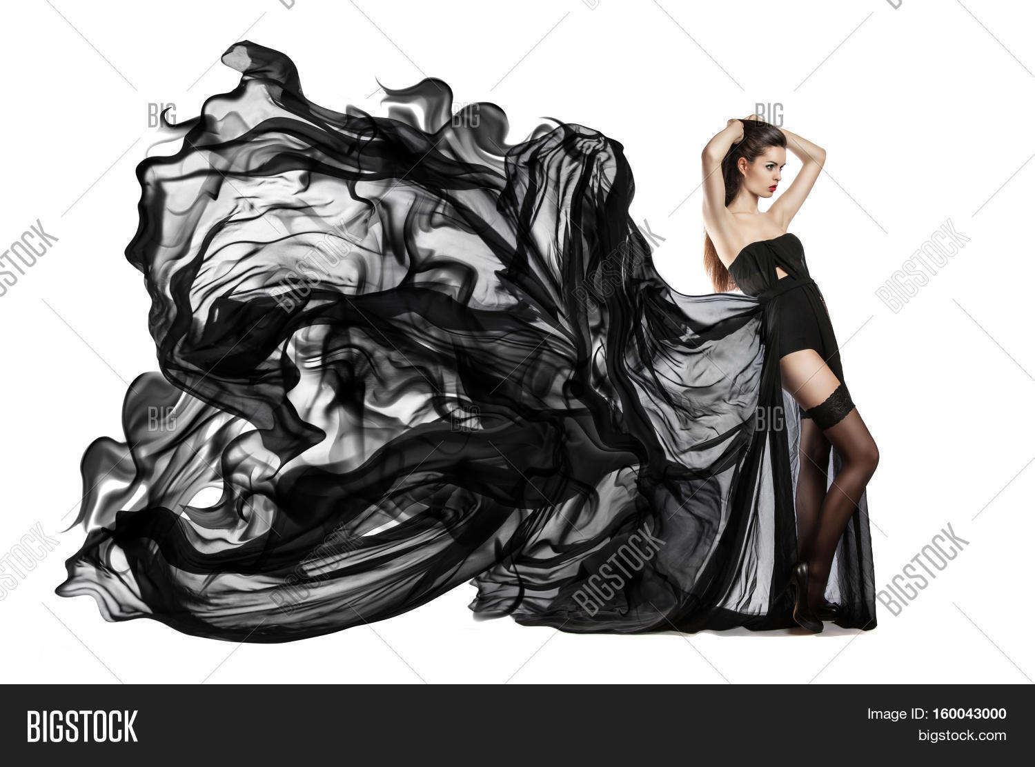 Flowing Black Dress Girl
