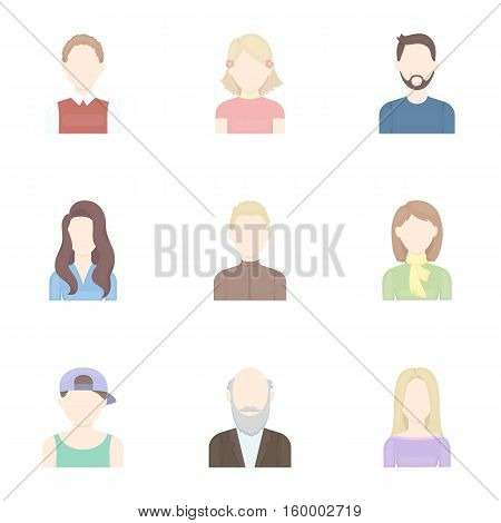 Avatar set icons in cartoon style. Big collection of avatar vector symbol stock
