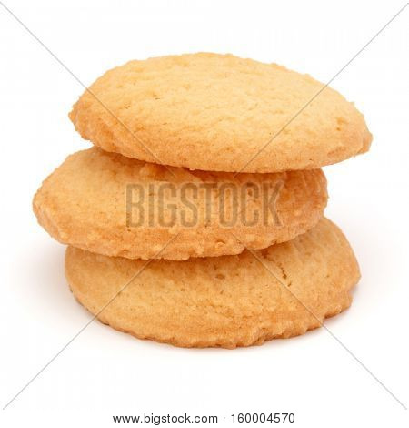 stacked short pastry cookies isolated on white background