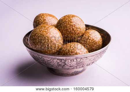 Til ke Ladoo or Til laddu or sesame sweet laddu