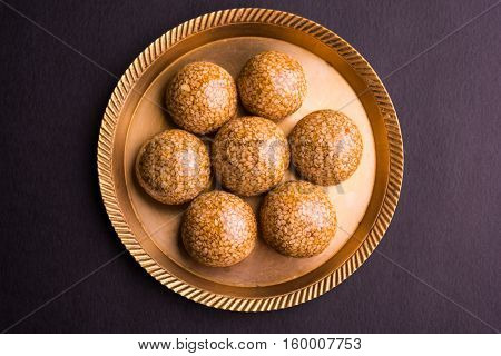 Til ke Ladoo or Til laddu or sesame sweet laddu