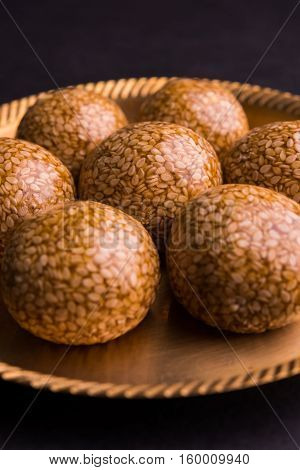 Til ke Ladoo or Til laddu or sesame sweet laddu