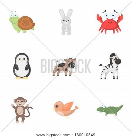 Animals set icons in cartoon style. Big collection of animals vector symbol stock