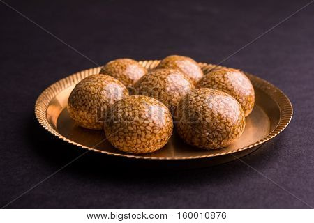 Til ke Ladoo or Til laddu or sesame sweet laddu