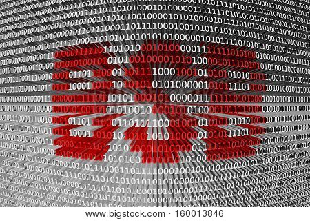 BSB in the form of binary code, 3D illustration