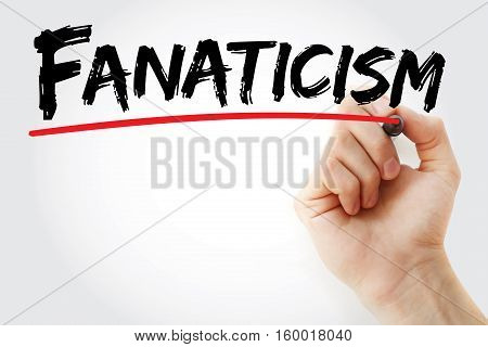 Hand Writing Fanaticism With Marker
