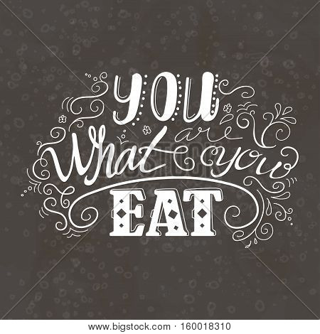 Vector quote hand drawn typographical. Bacery collection. Poster with greeting.Typographical design with creative slogan