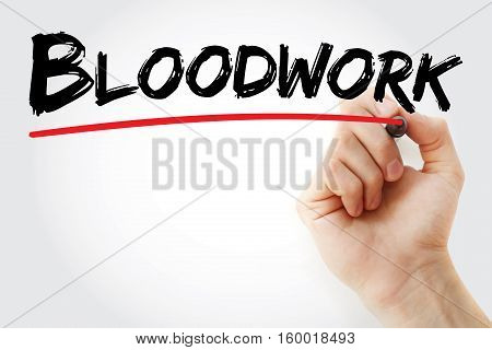 Hand Writing Bloodwork With Marker