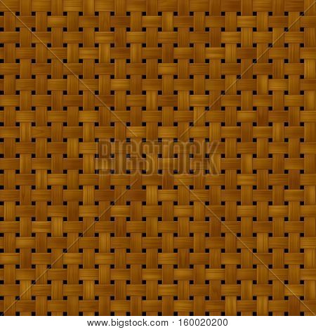 woven rattan wicker weave seamless pattern texture background - dark brown color