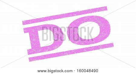 Do watermark stamp. Text tag between parallel lines with grunge design style. Rubber seal stamp with dirty texture. Vector violet color ink imprint on a white background.