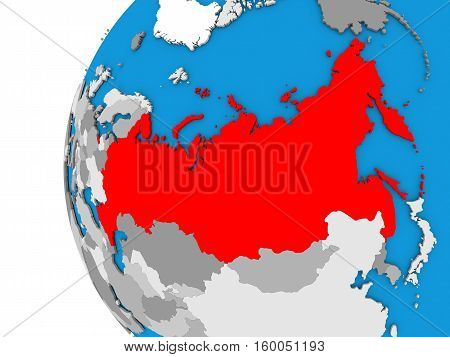 Russia On Globe