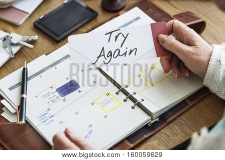 Time to Renew Try Again Restart Motivation Never Give Up Concept