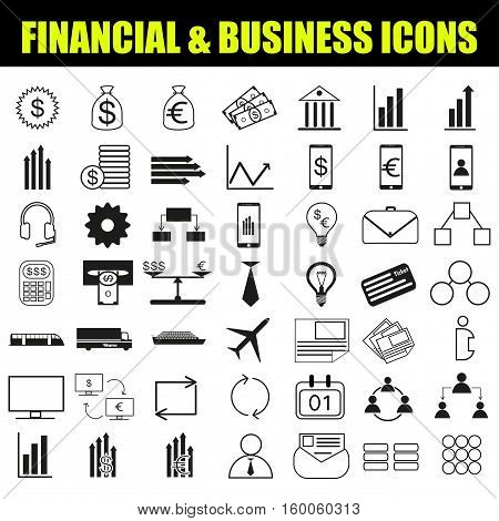 Finance and Business Icon Set, Vector, Illustration