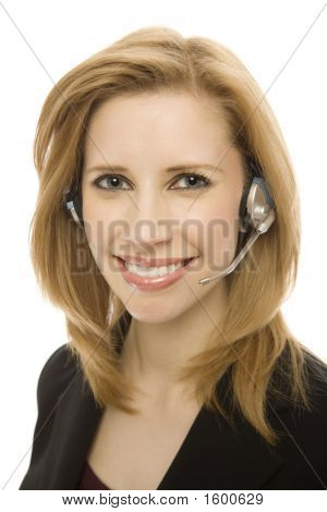 Zakenvrouw gebruik Headset